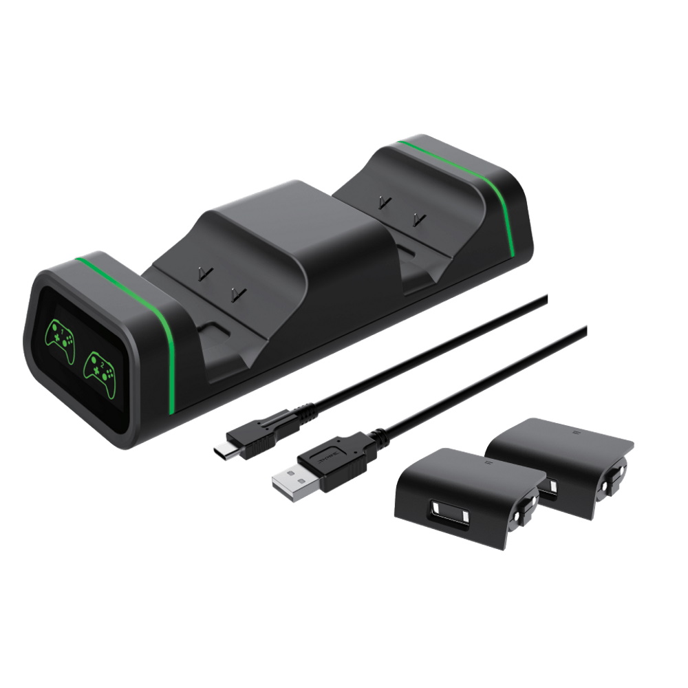 תמונה של מטען זוגי לבקרי xbox series x/s ו-xbox one כולל סוללות dragon