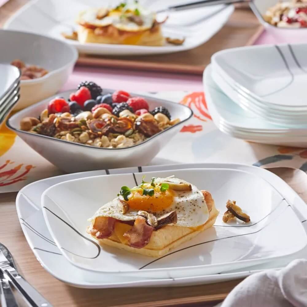 תמונה של סט צלחות 12 חלקים ל-4 סועדים corning by corelle