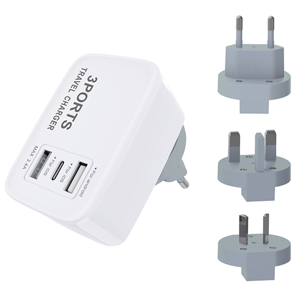 ערכת טעינה בינלאומית 5 חלקים TEKNO. &lrm;USB Type-C Charge-it