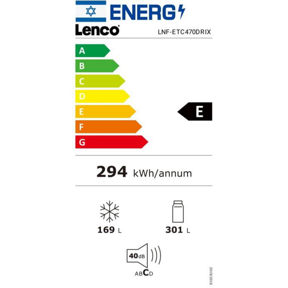 תווית אנרגיה - lnf-etc470drix נירוסטה מושחרת lenco