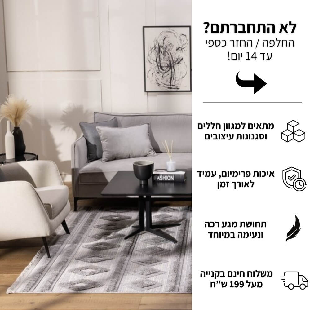 שטיח מודרני כולל טקסטורת לולאות וגימור פרנזים carmel floor