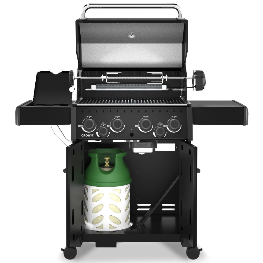 תמונה של גריל גז 4 מבערים כולל כירת צד ושיפוד broil king