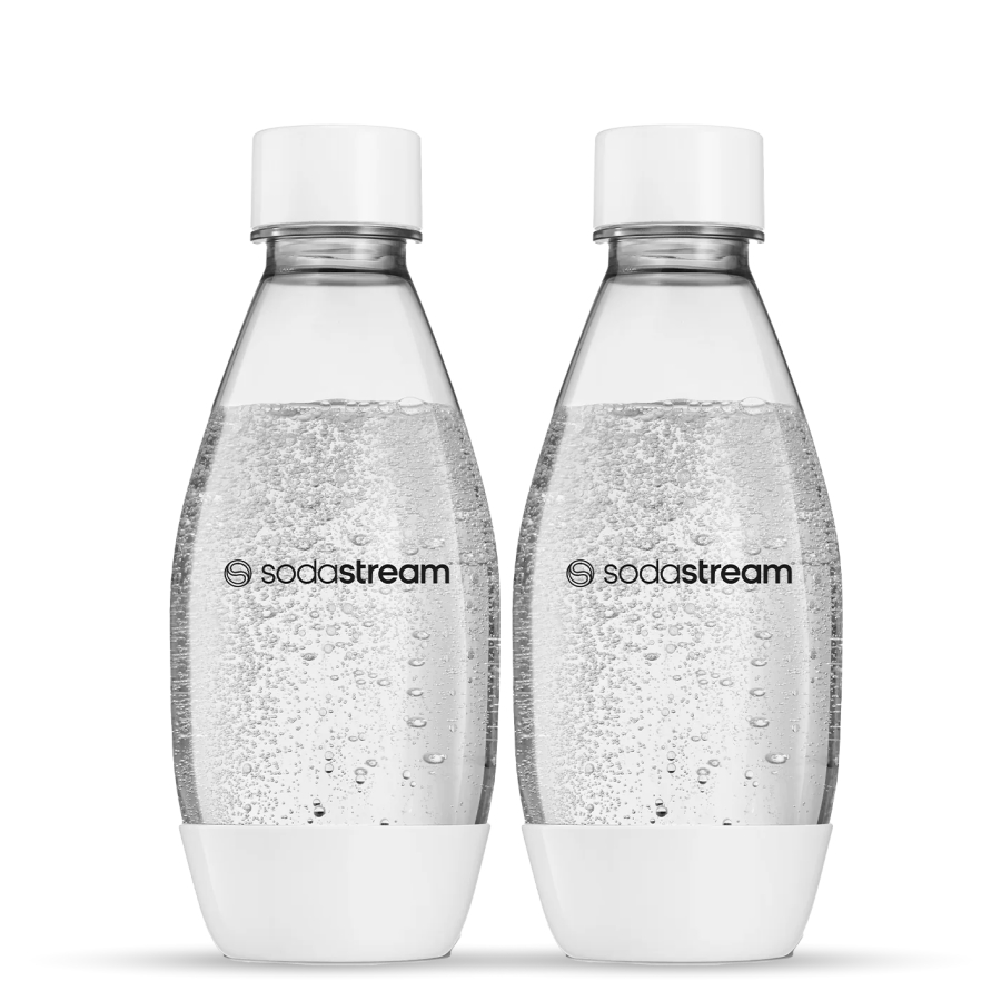 זוג בקבוקי פלסטיק להגזה - 0.5 ליטר למכשירי SodaStream &lrm;פיוז - מארז זוגי 0.5 ליטר לבן