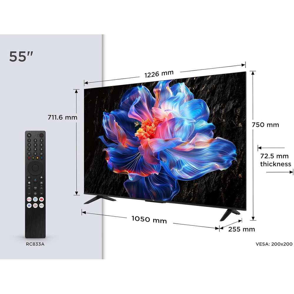טלוויזיה חכמה 55 tcl direct led 4k