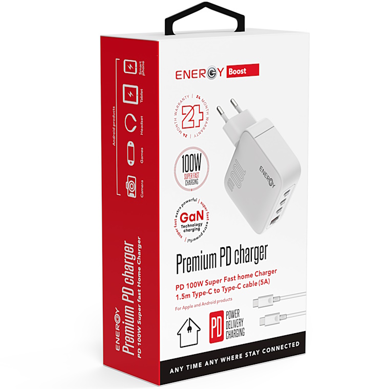 premium 3c+1qc pd100w לבן energy