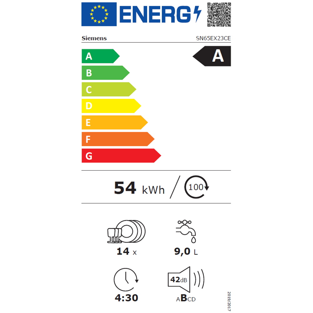 תווית אנרגיה - iq500 sn65ex23ce siemens