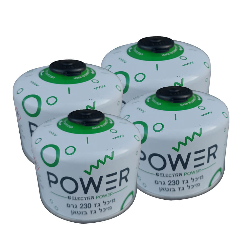 4 בלוני גז 230 גרם להברגה Supergas Power &lrm;4*80068