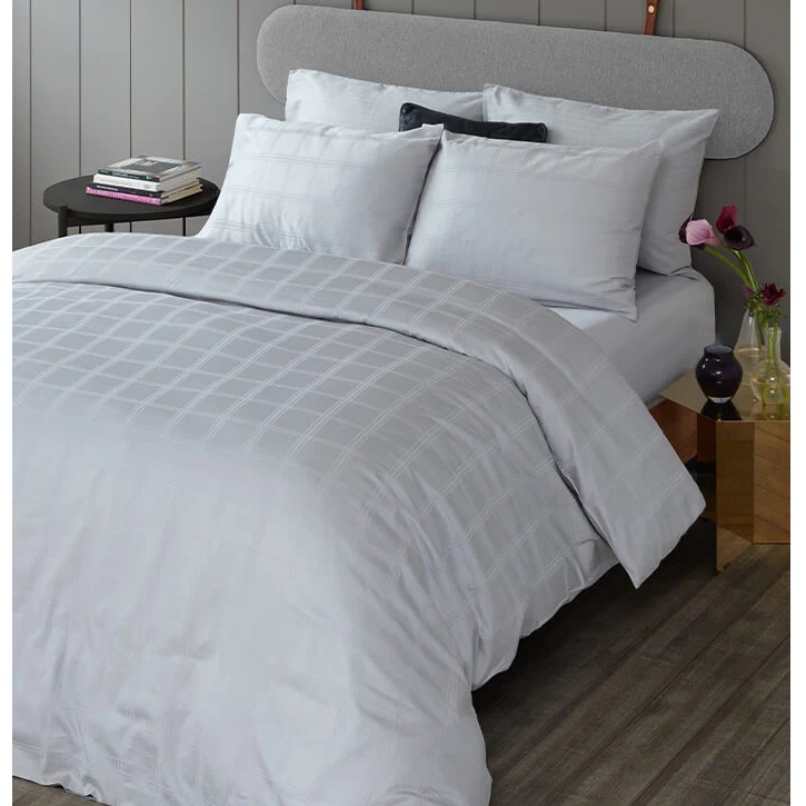 סט מצעי סאטן למיטה זוגית Home Style 160/200 &lrm;LUXURY קריסטין 160/200 - אפור בהיר