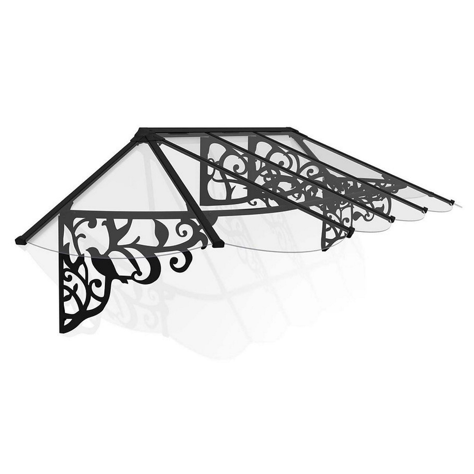 גגון לדלת Canopia &lrm;Lily 0.9x3.2 שחור שקוף