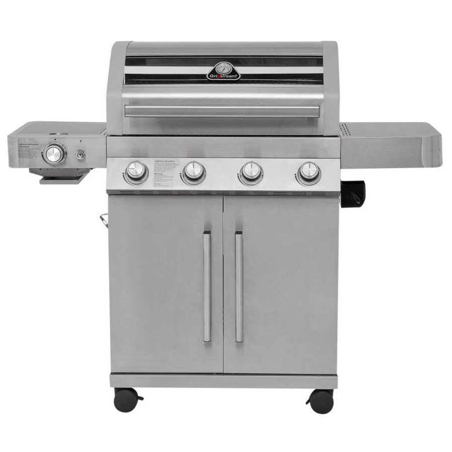 גריל גז משולב פחמים + כירת צד Grillstream &lrm;GS-Gourmet 4B נירוסטה