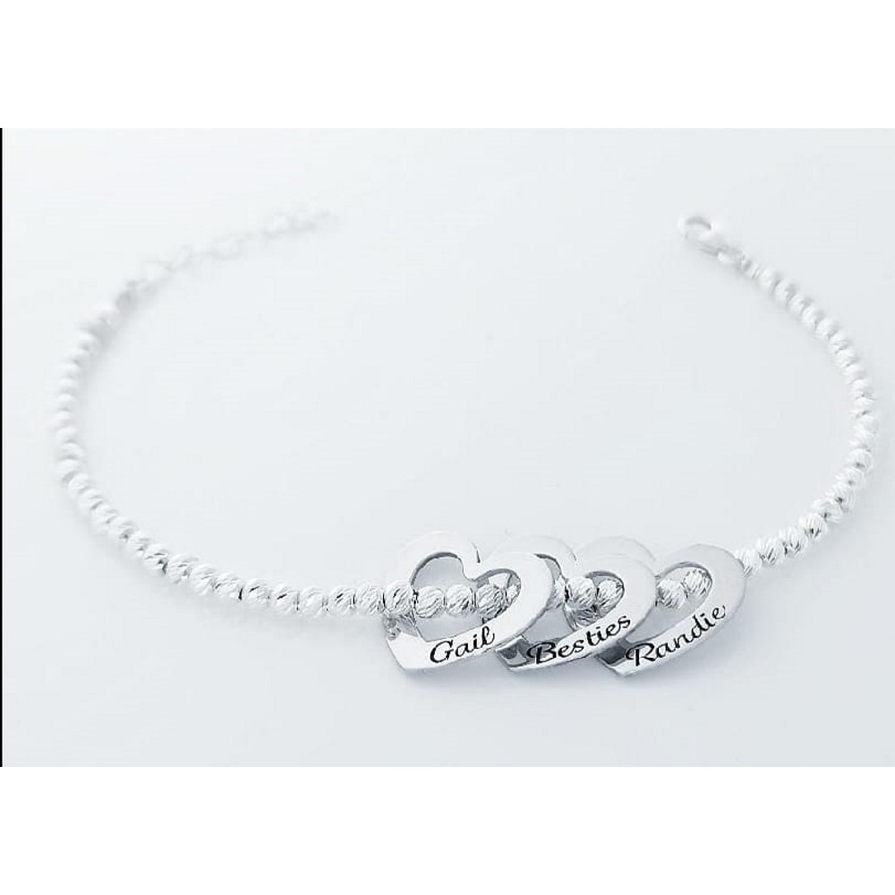 תמונה של צמיד חרוזים תליוני לב חלולים bl jewelry