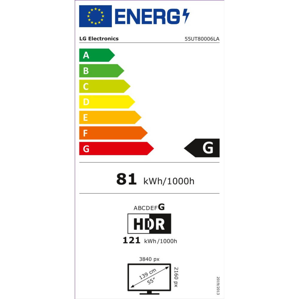 תווית אנרגיה - 55ut80006la lg