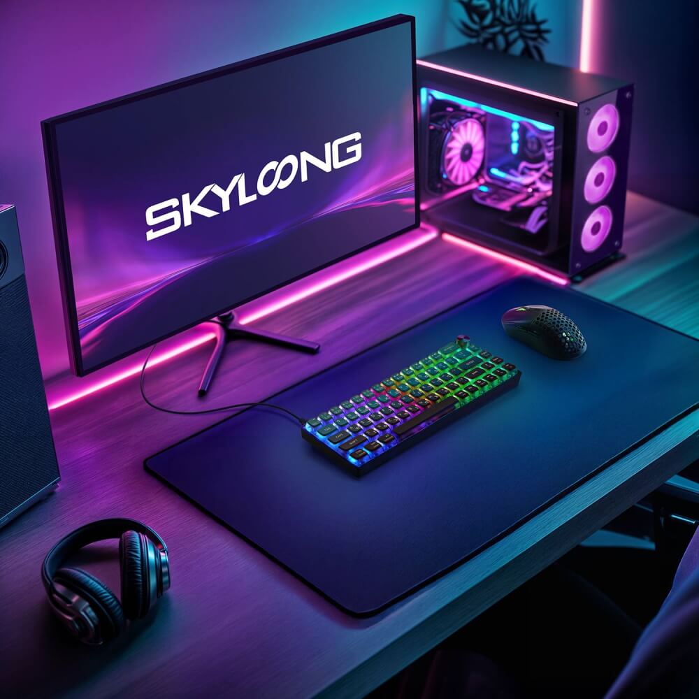 מקלדת מכאנית קומפקטית חוטית כולל תאורת skyloong rgb
