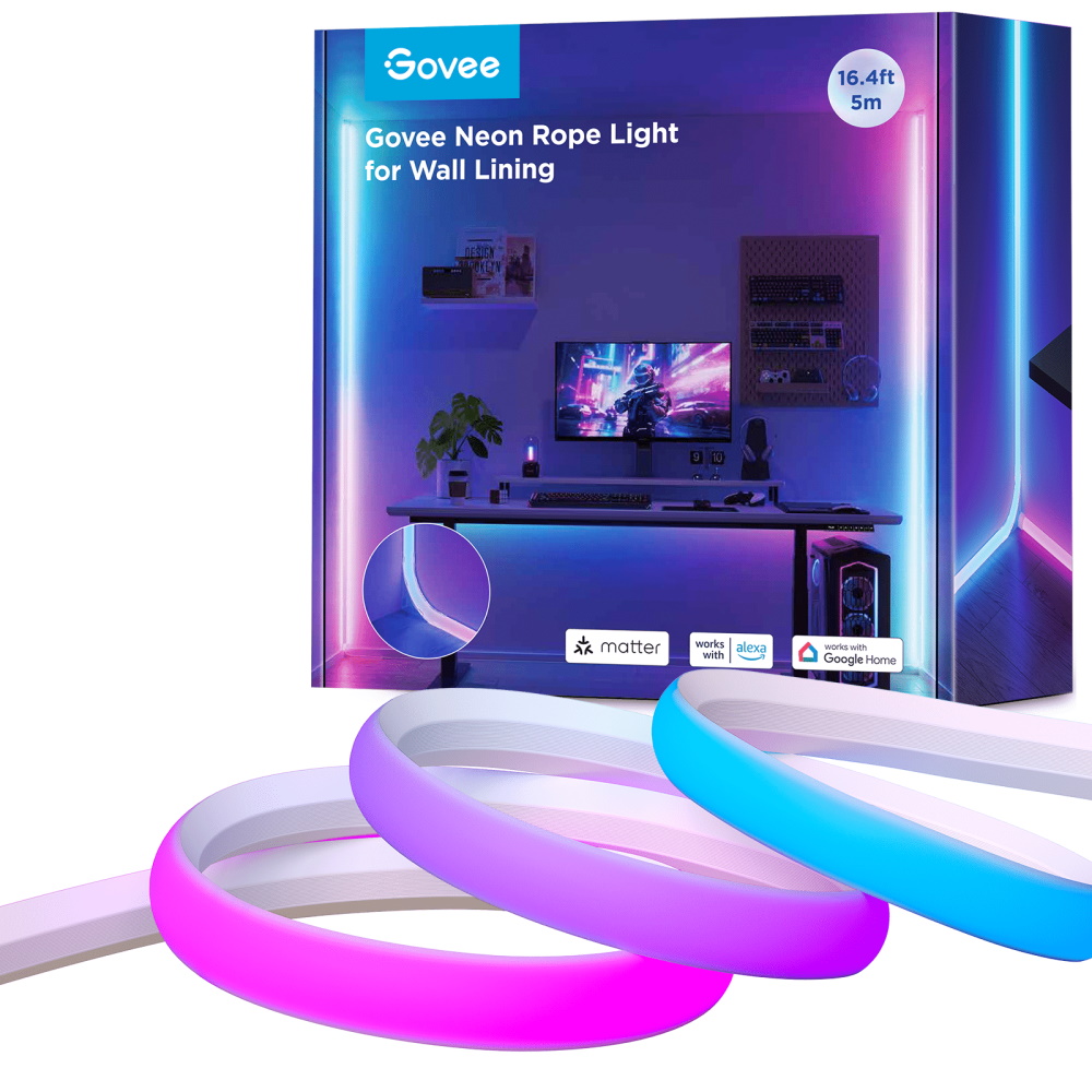 פס תאורת קיר - 5 מטר Govee &lrm;5M Neon Rope Light for Wall Lining