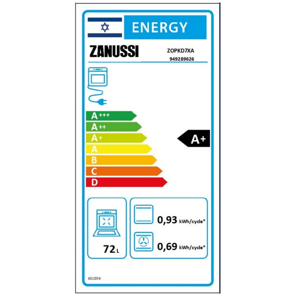 תווית אנרגיה - zopkd7xa zanussi