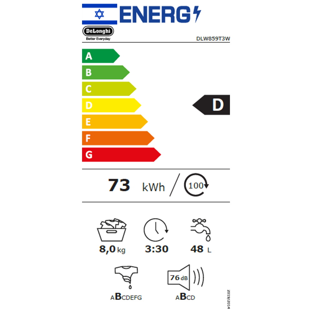תווית אנרגיה - dlw859t3w delonghi