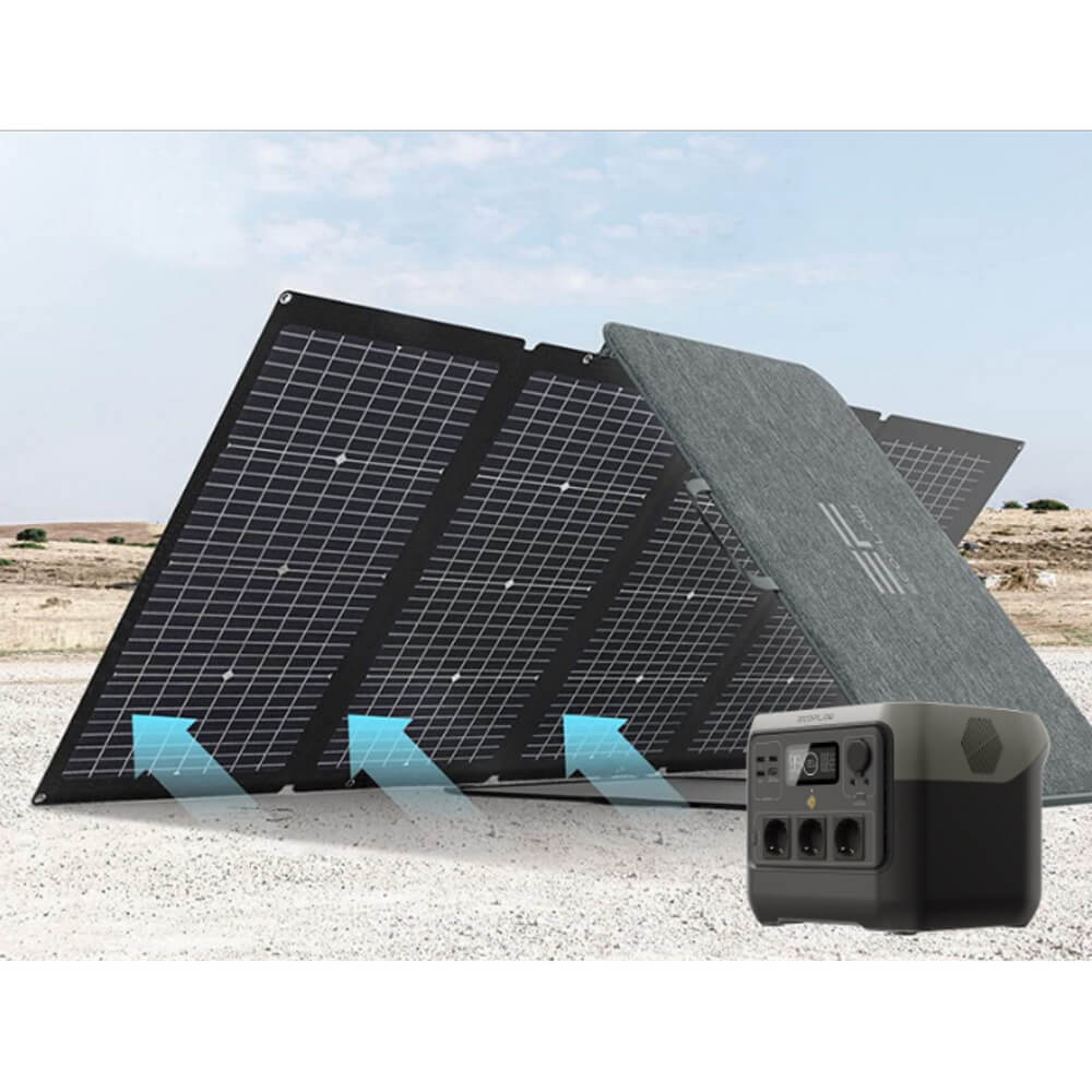 סט תחנת כוח ניידת 768wh כולל פאנל סולארי מתקפל ecoflow 220w