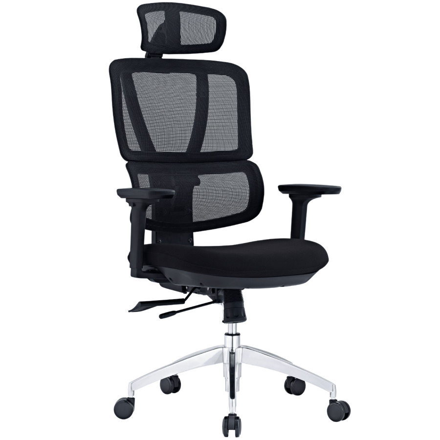 כסא ארגונומי אורטופדי כולל משענת ראש Keisar &lrm;Clover Black