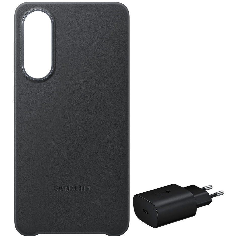 כיסוי סיליקון אחורי כולל ראש מטען Samsung 25W &lrm;Silicone Case - Galaxy S25 Edge שחור