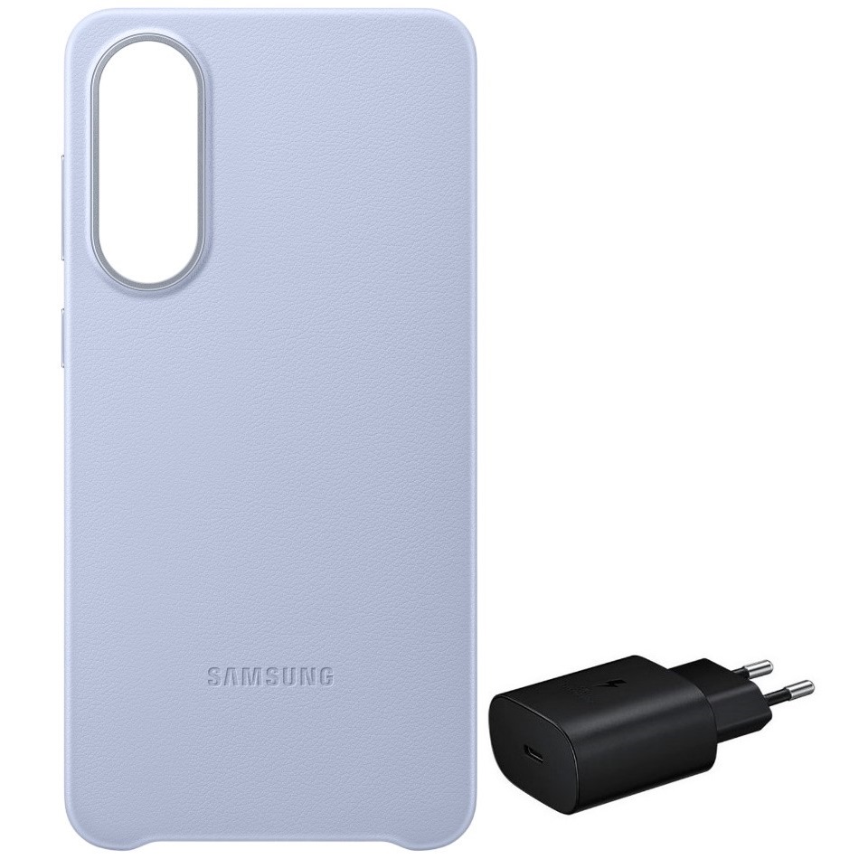 כיסוי סיליקון אחורי כולל ראש מטען Samsung 25W &lrm;Silicone Case - Galaxy S25 Edge תכלת
