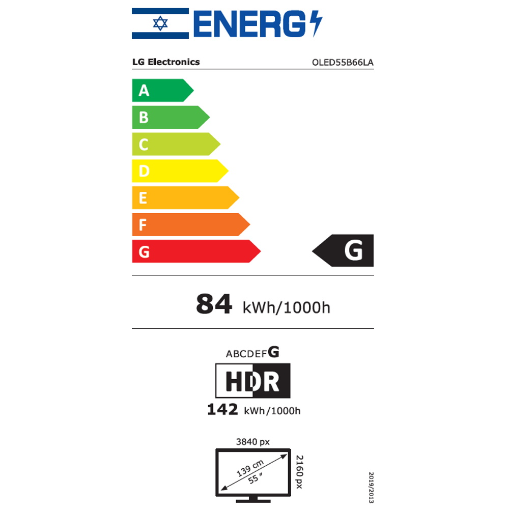 תווית אנרגיה - oled55b66la lg