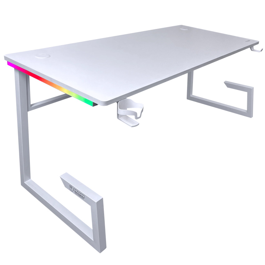שולחן גיימינג כולל תאורה Dragon RGB &lrm;TG לבן