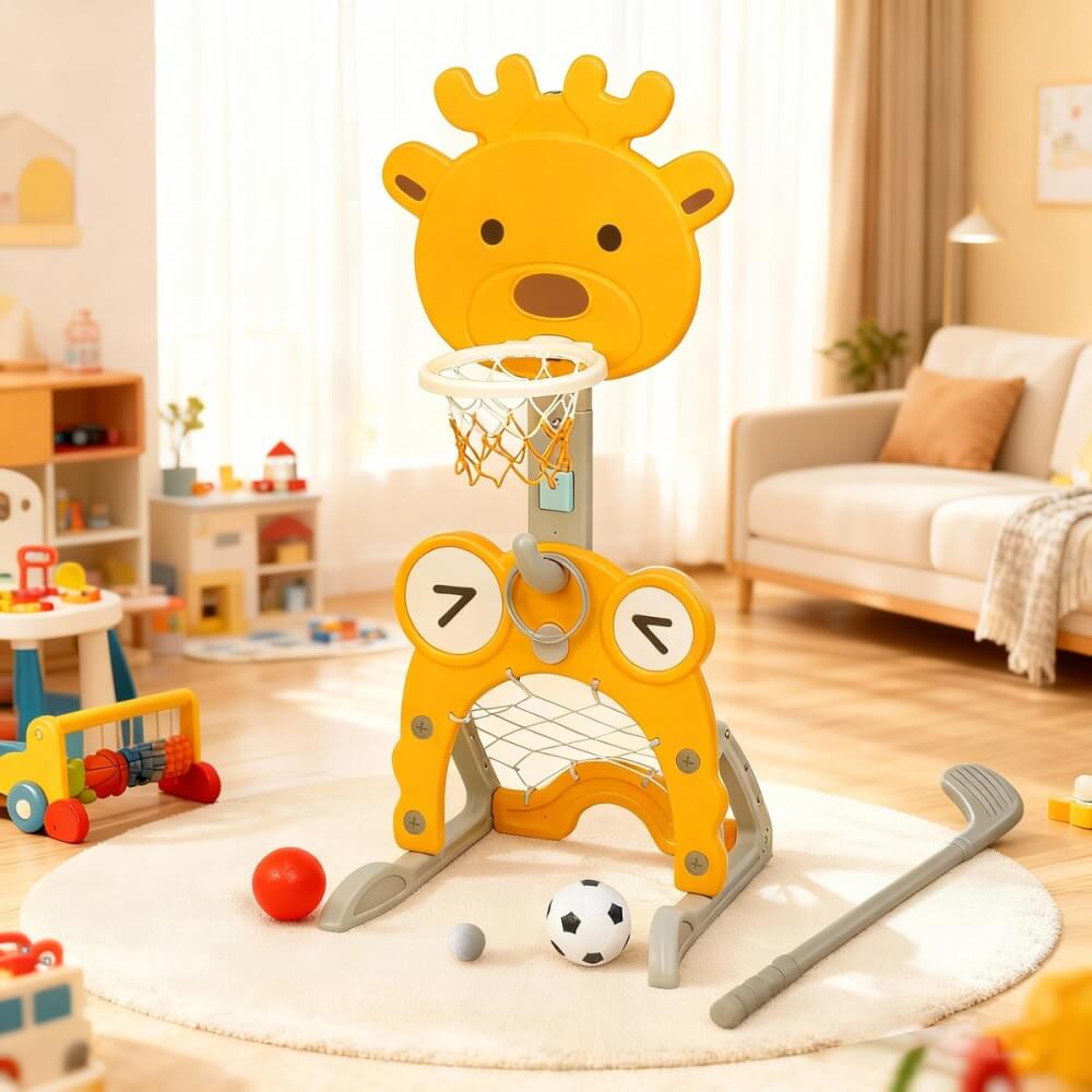 תמונה של מתקן כדורסל משולב ומתכוונן 113-134 סמ bubu