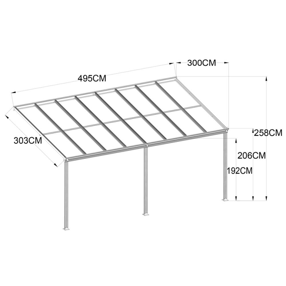 פרגולה 5x3 אלומיניום garden top