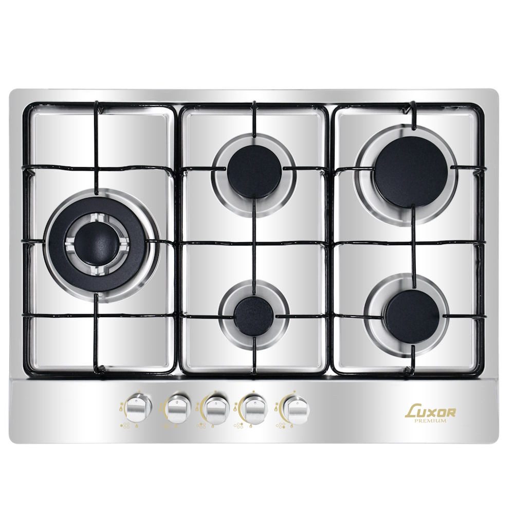 כיריים גז 5 להבות Luxor &lrm;LUX-705CI-L נירוסטה