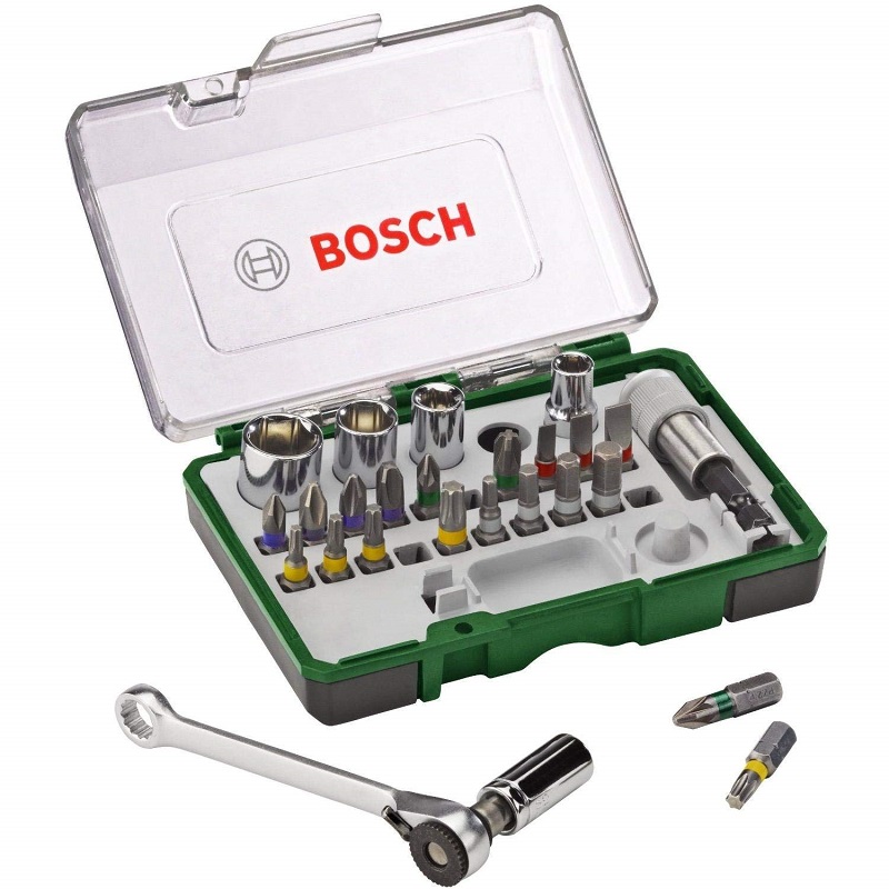 סט ביטים ובוקסות + רצ'ט 27 חלקים bosch