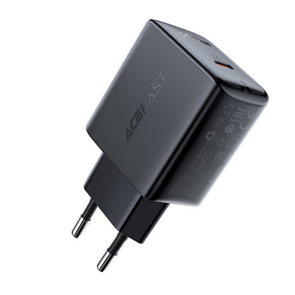 ראש מטען קיר מהיר AceFast USB-C 20W &lrm;A1 שחור