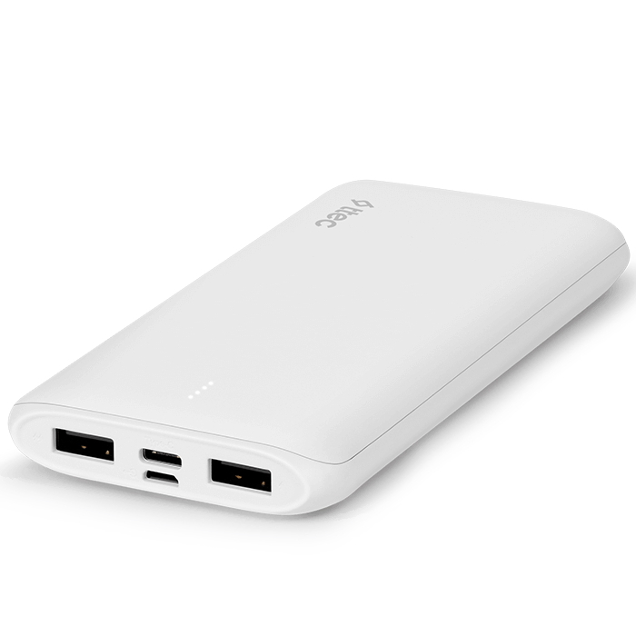 סוללת גיבוי ניידת 10,000mAh כולל חיבור USB-C ושני חיבורי Ttec USB-A &lrm;2BB163B לבן