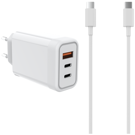 ראש מטען קיר מהיר 65W PD+USB כולל כבל סנכרון Artos &lrm;Laptop Fast Charger 65W