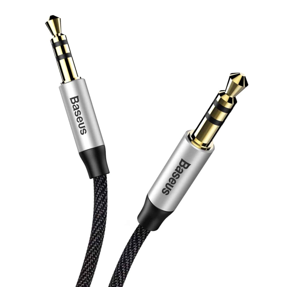 yiven audio cable (male to male m30 1m silver+black baseus