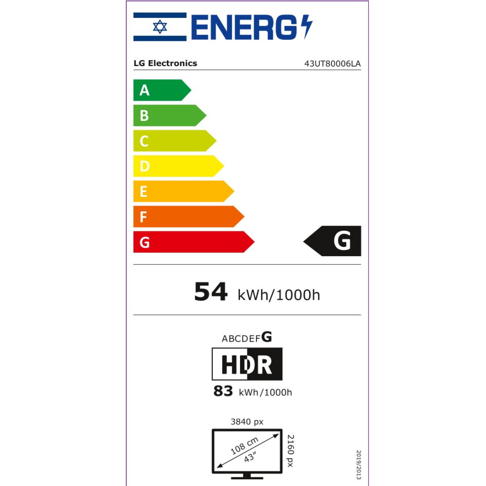 תווית אנרגיה - 43ut80006la lg