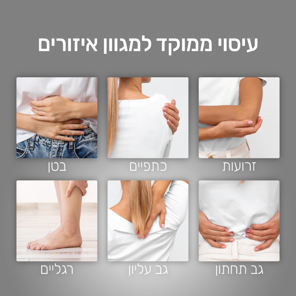 תמונה של מוט עיסוי חשמלי כולל 3 ראשי עיסוי מתחלפים carbon