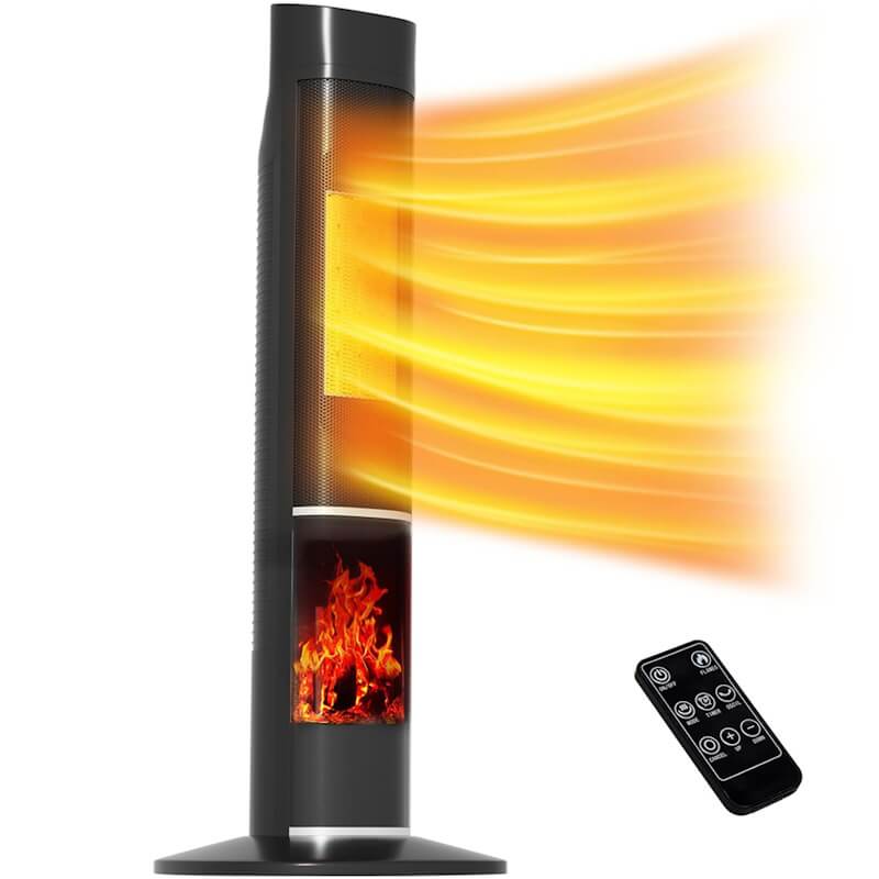 תמונה של תנור חימום מסתובב כולל אפקט להבה homex 2000w