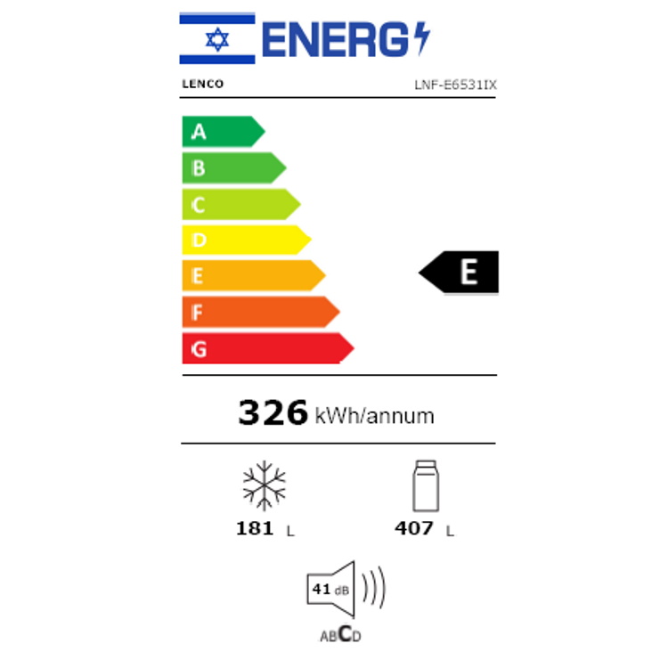 תווית אנרגיה - lnf-e6531ix נירוסטה lenco