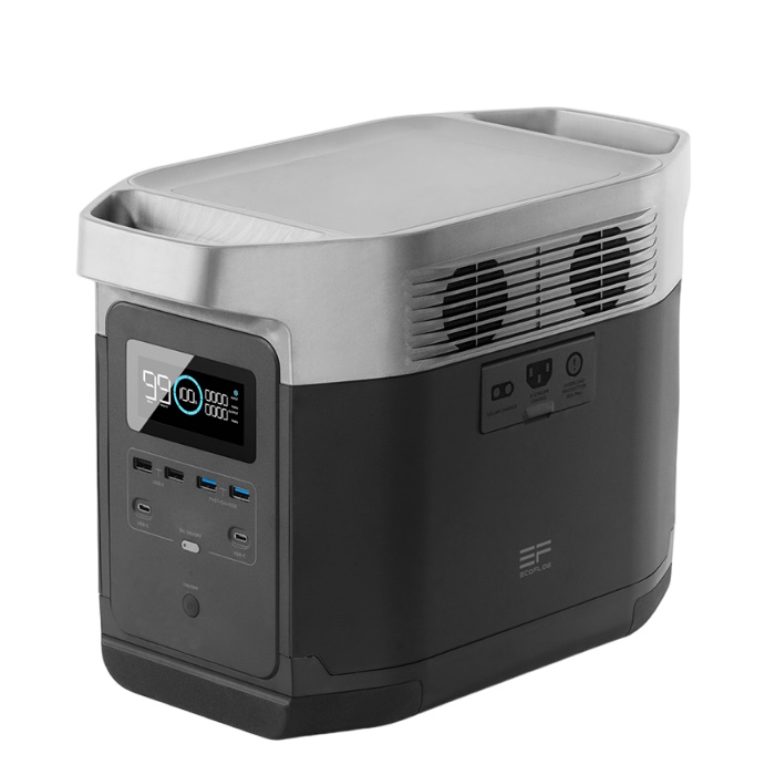 סט תחנת כוח ניידת 1.8kW 1kWh ופאנל סולארי משוריין EcoFlow 400W &lrm;EF DELTA2 + 400WFIX