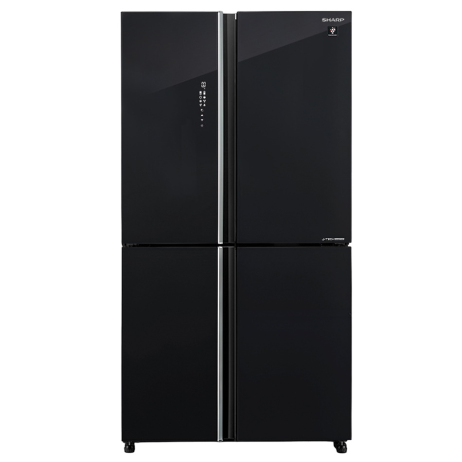מקרר 4 דלתות - 525 ליטר Sharp &lrm;SJ-8590BK זכוכית שחורה