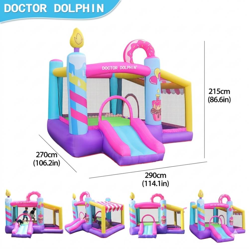 מתקן קפיצה מתנפח כולל מגלשה doctor dolphin