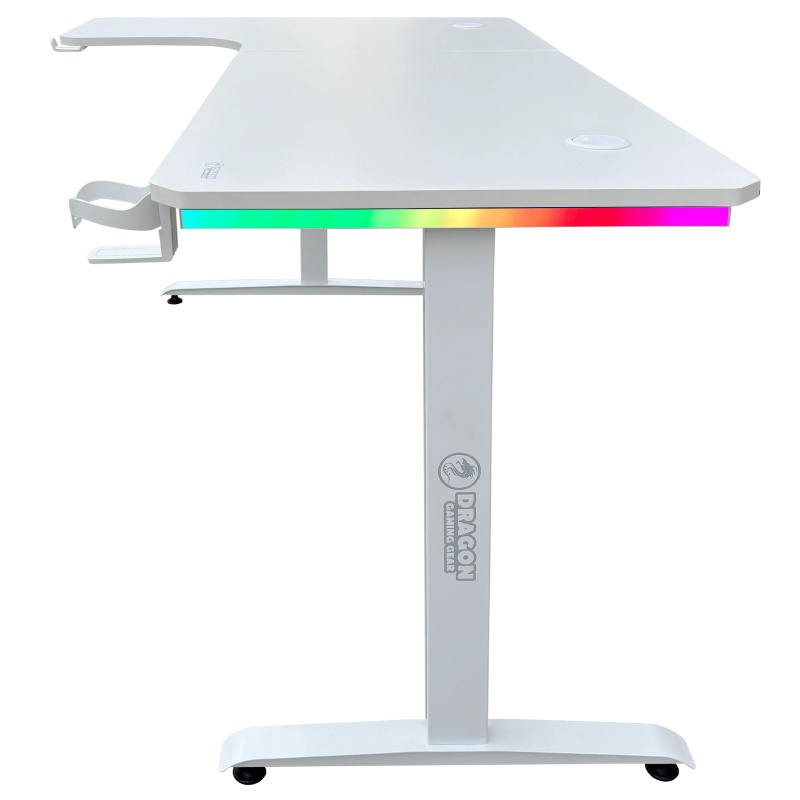 שולחן גיימינג פינתי שמאל כולל תאורה dragon smart tech rgb