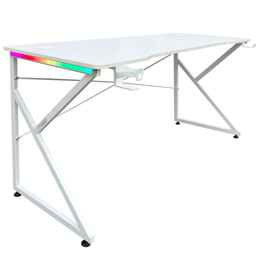 שולחן גיימינג תאורה Dragon Smart Tech RGB &lrm;K לבן