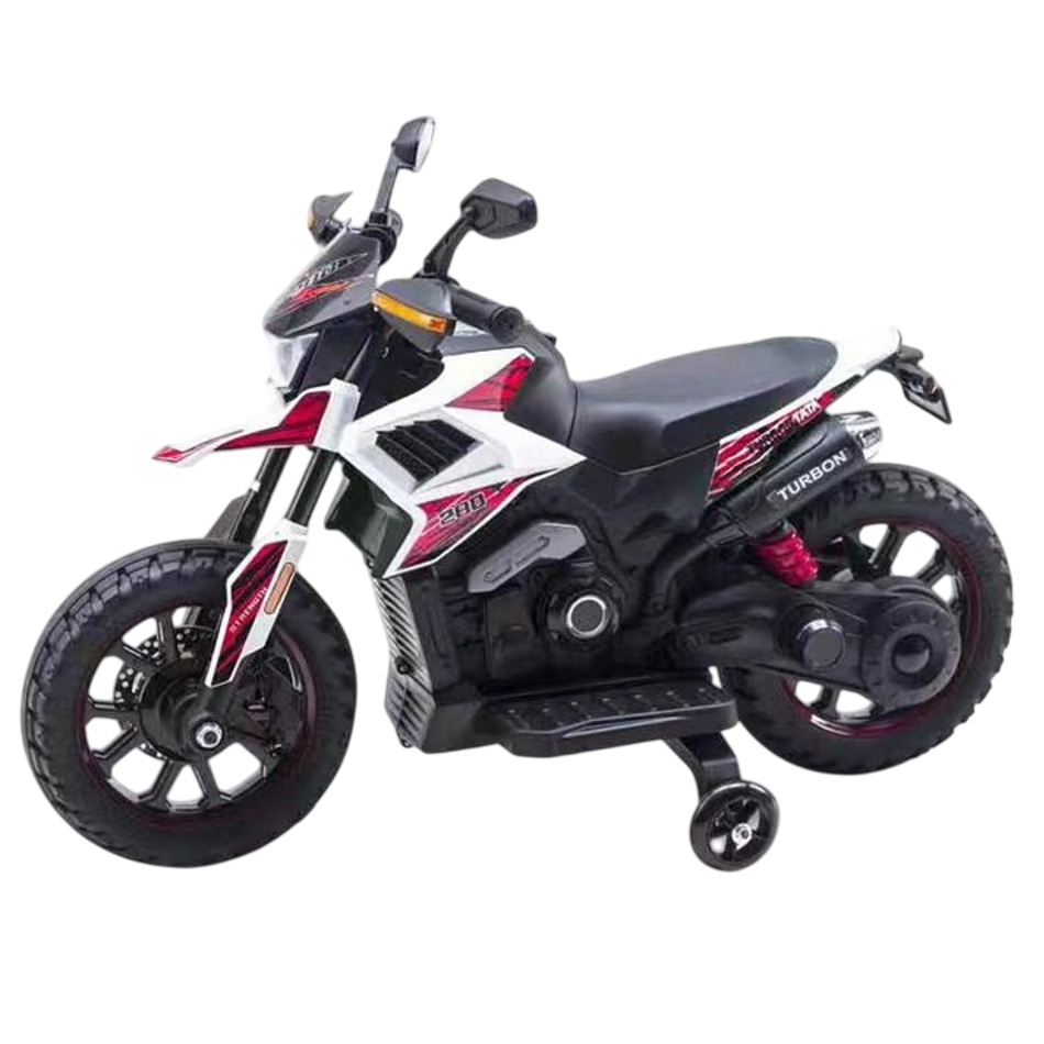 אופנוע דמוי שטח חשמלי ממונע 6V כולל גלגלי עזר Rosso Italy &lrm;RSM-5046