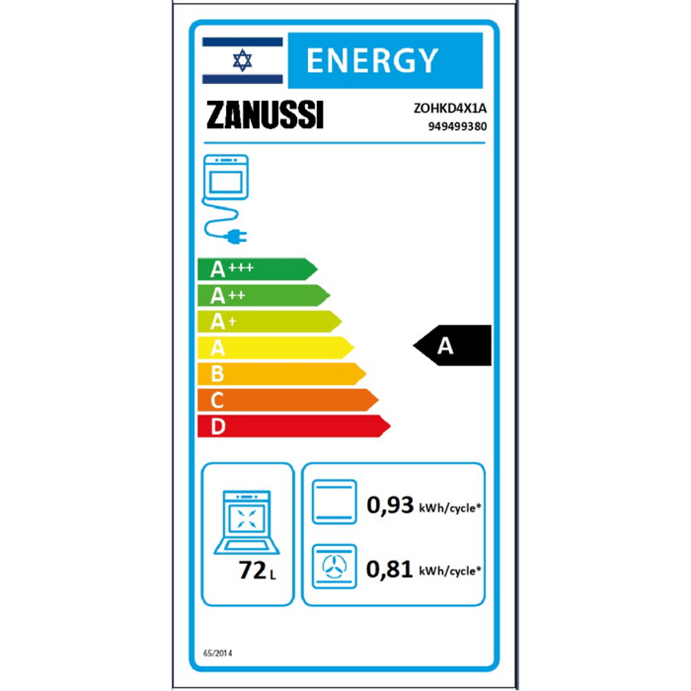 תווית אנרגיה - zohkd4x1a zanussi