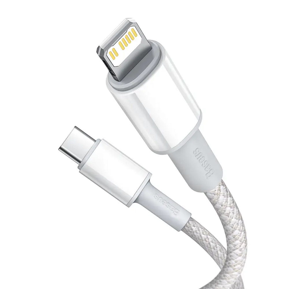high density braided type-c-iphone pd 20w 2m לבן baseus