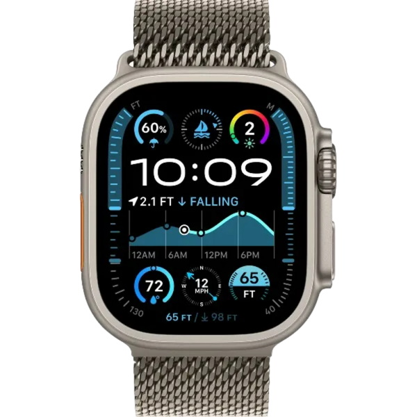 watch ultra 2 gps + cellular 49mm - natural titanium case titanium milanese loop - m/l יבואן רשמי apple