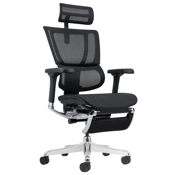 כסא משרדי ארגונומי כולל משענת רגליים Comfort &lrm;Mirus Pro שחור