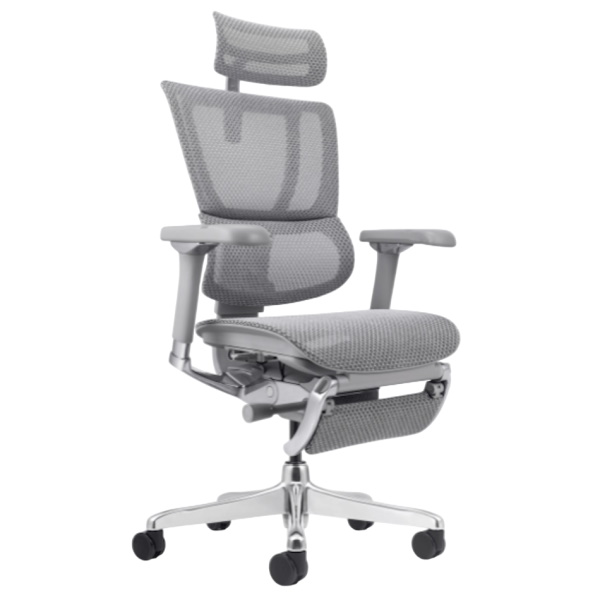 כסא משרדי ארגונומי כולל משענת רגליים Comfort &lrm;Mirus Pro אפור
