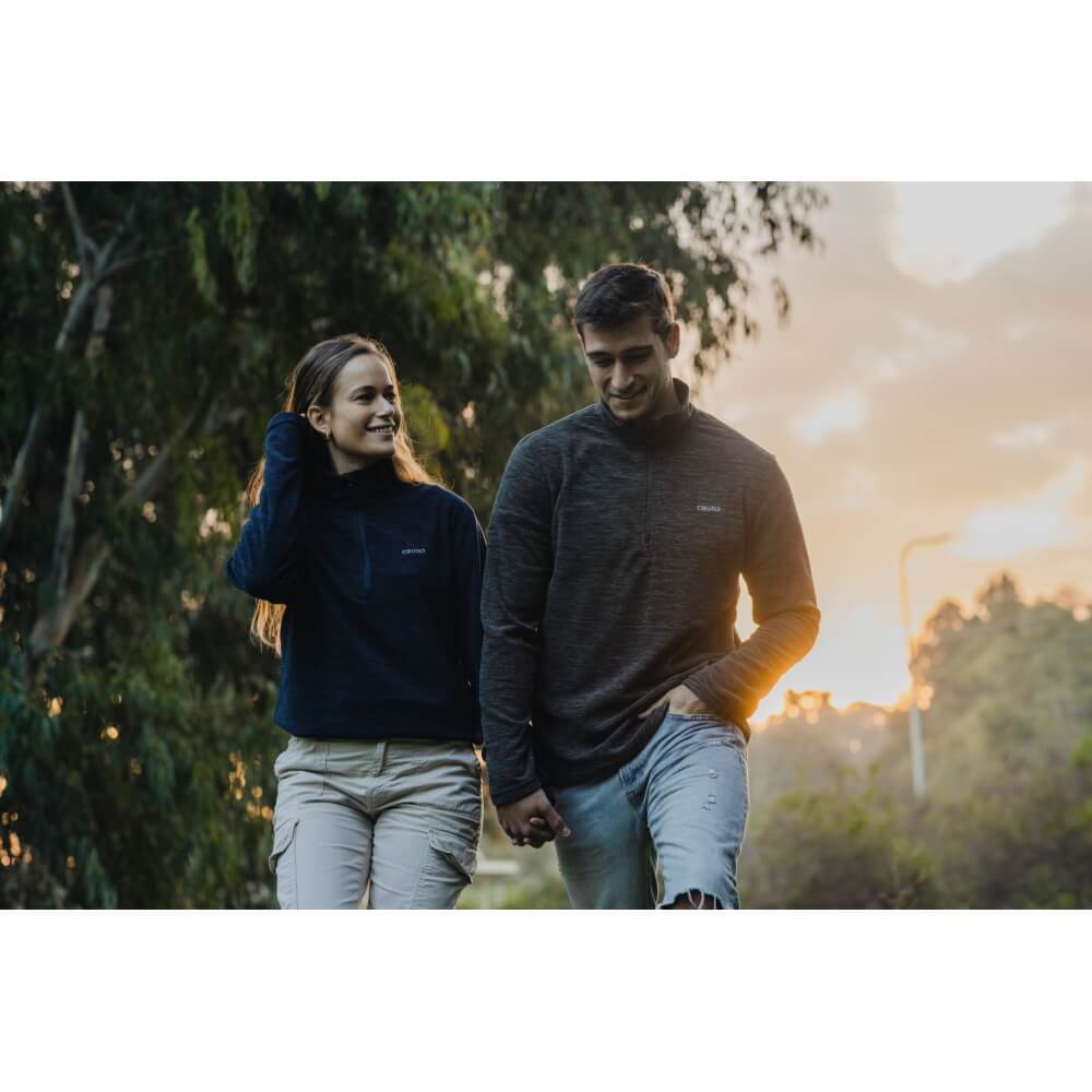 half zeeper micro fleece כחול l camp&go